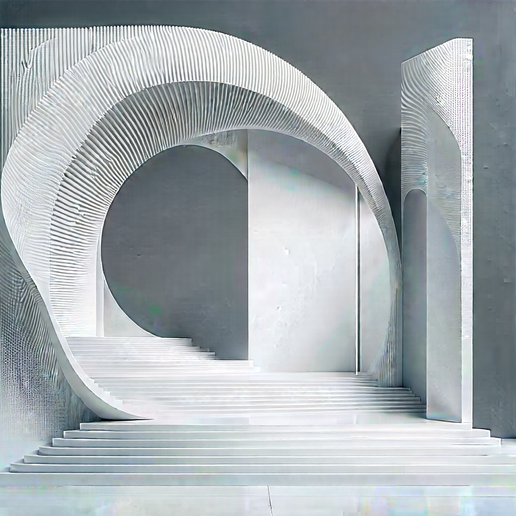 Abstract Professional Photography: Conceptual Representation Of Memory With White Staircase