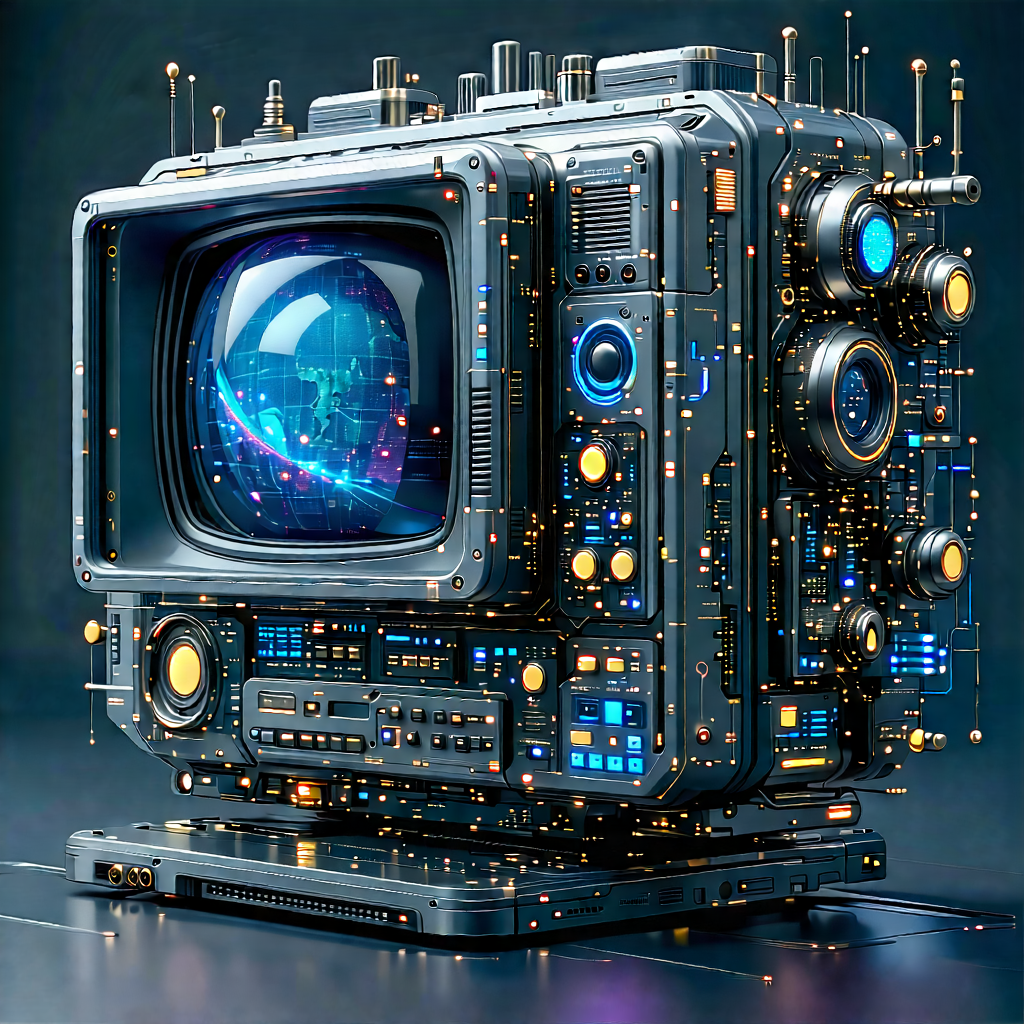 Tech Technical Illustration: Innovative Communication Tool Design With Futuristic Computer