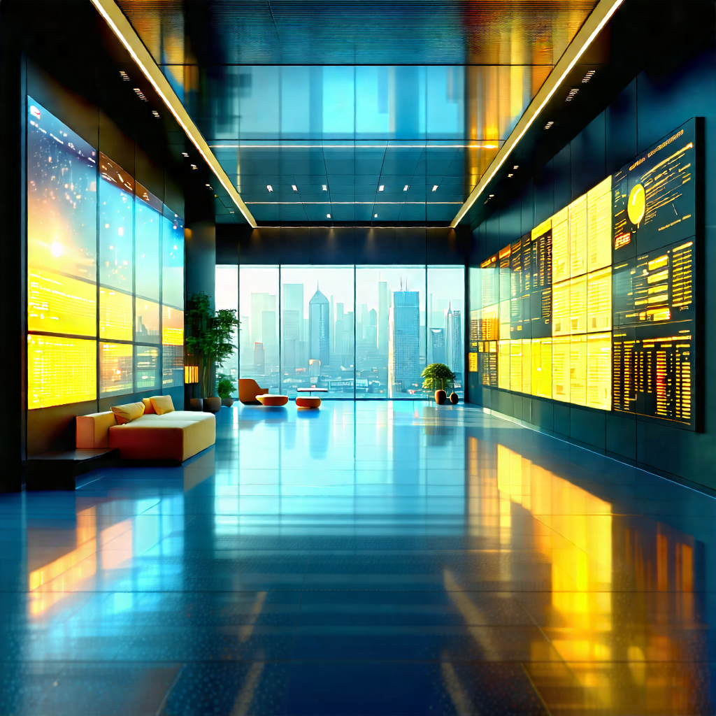 Tech Long Exposure Photography: Educational Technology In Research Center With Image, There