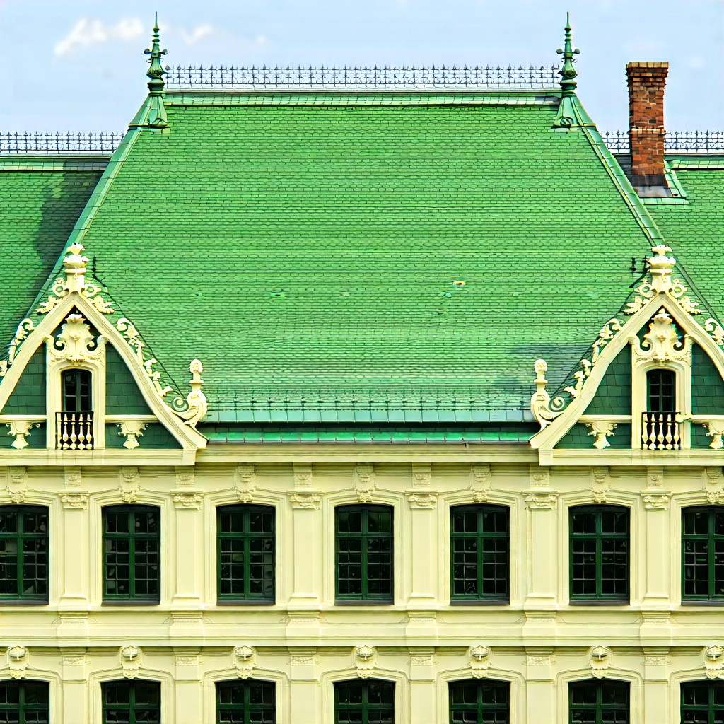 Urban Stock Photography: Historic building with green rooftop