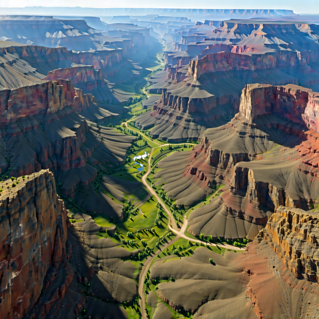 Nature Cinema 4D: Aerial view of canyon system