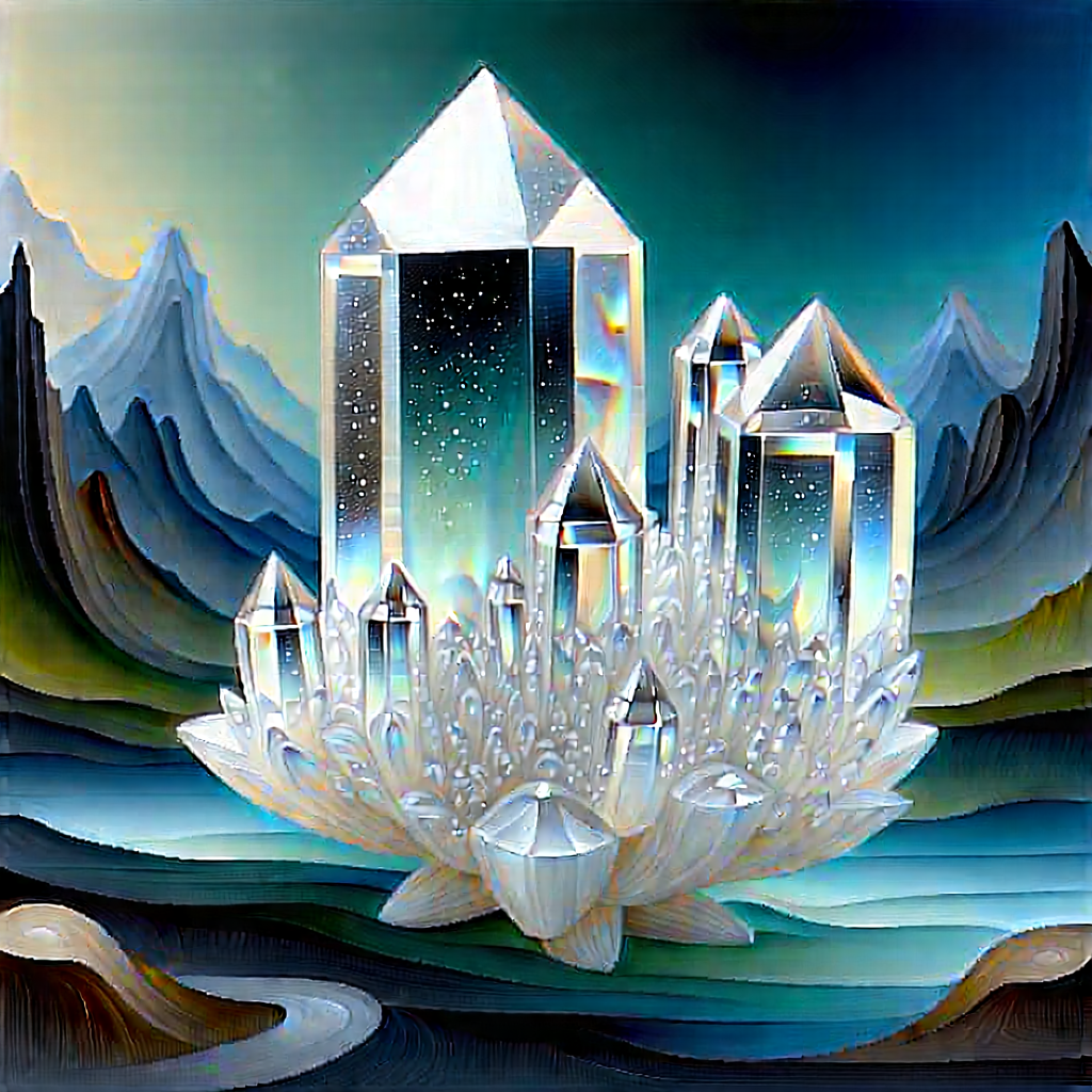Abstract Oil Painting: Crystalline Patterns With Beautifully Crafted