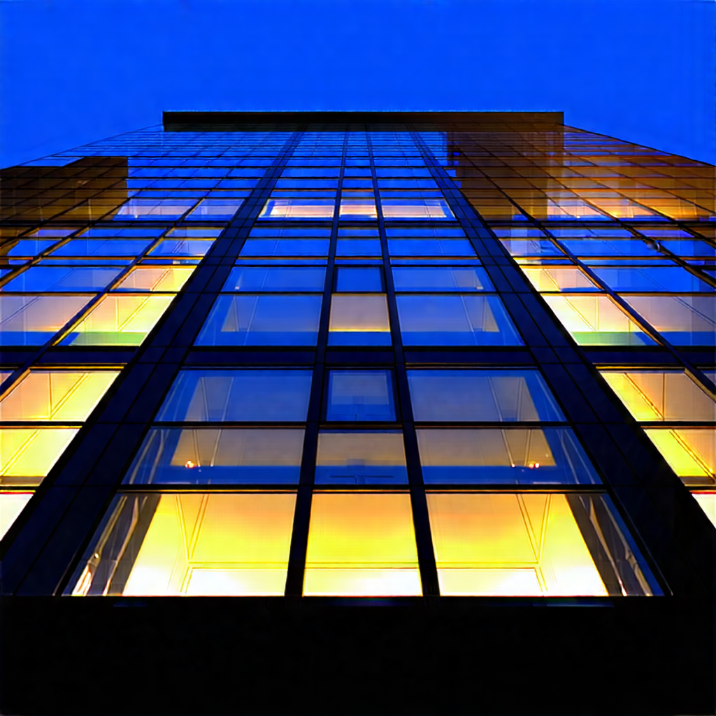 Urban Architectural Photography: Glass Office Tower With Dramatic (lighting:1.19) With Tall Building