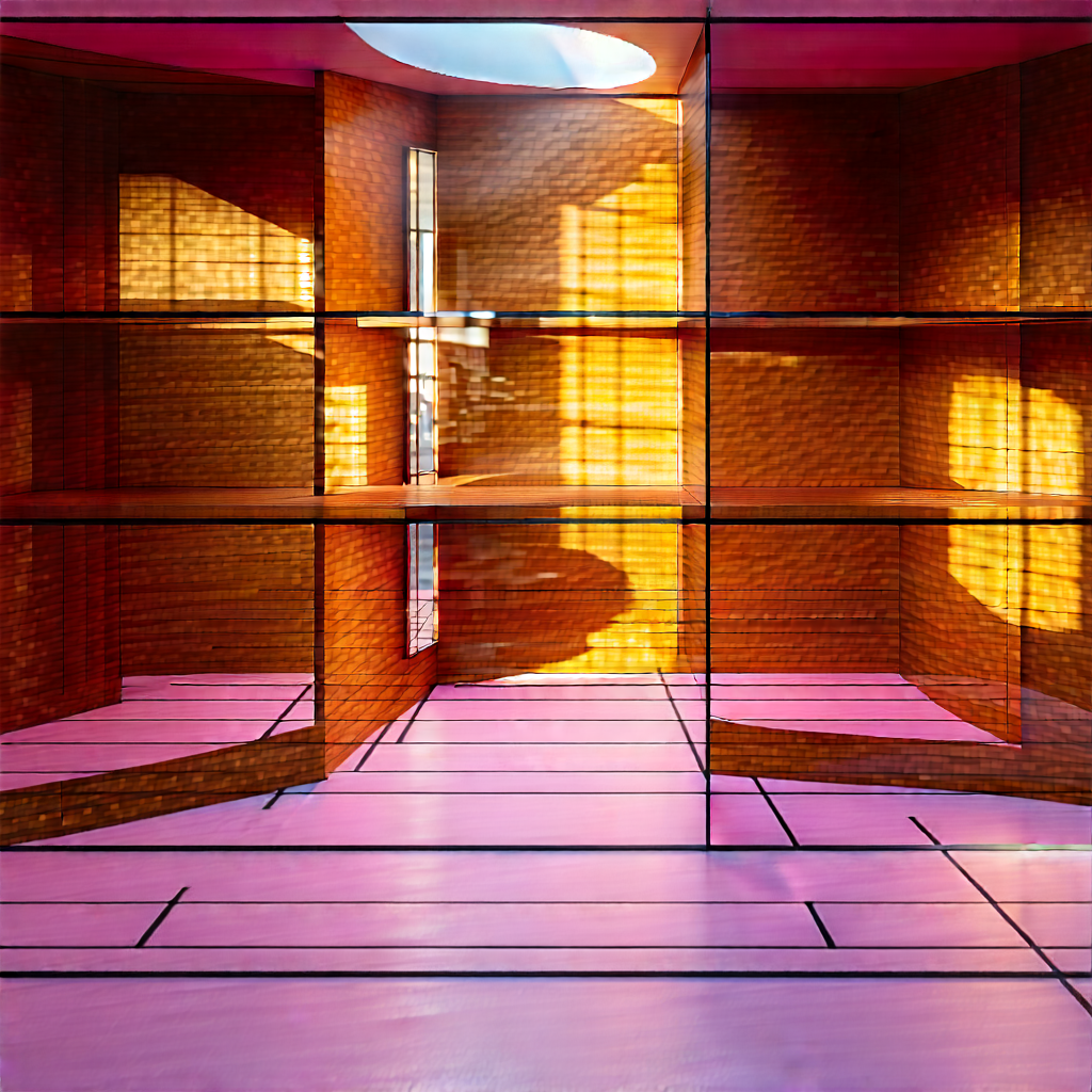 Abstract Tilt-shift Photography: Wood Installation With Transparency With Three-dimensional Representation