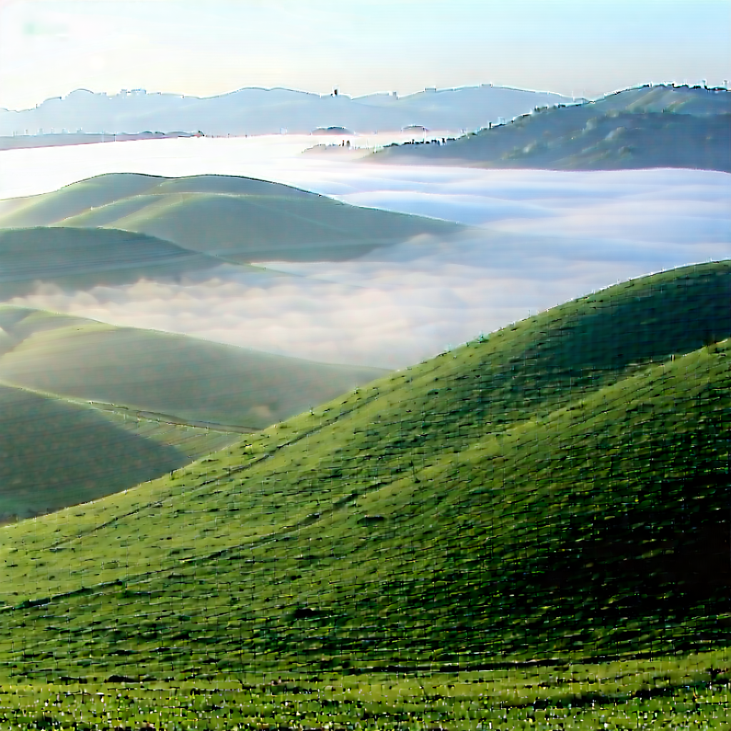 Nature Product Photography: Rolling hills during foggy morning