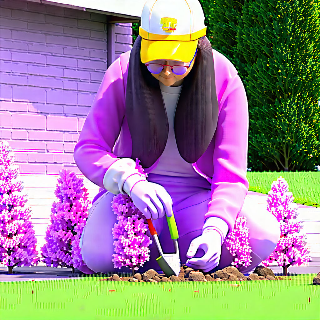 Lifestyle 3D Render: Parent enjoying gardening