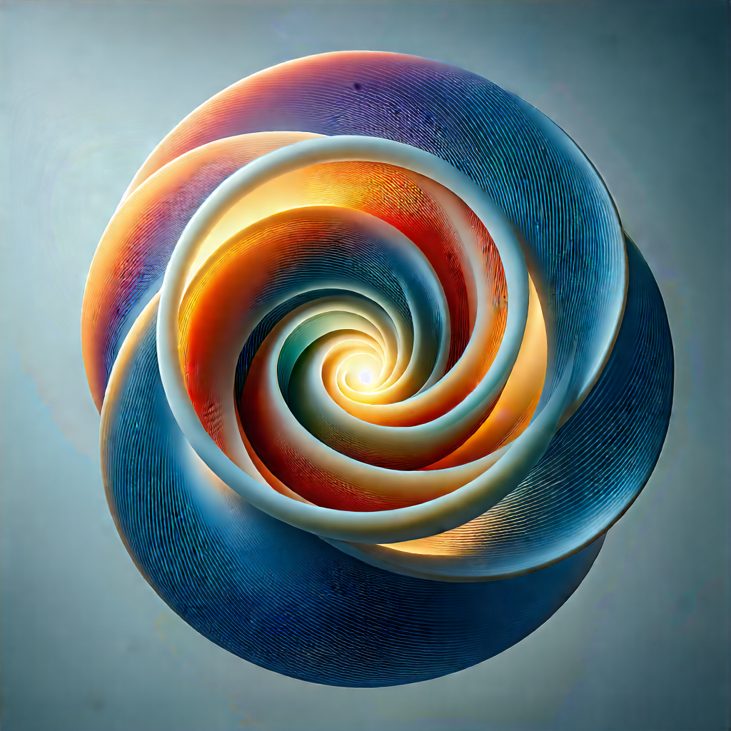 Abstract 3d Render: Spirals With Diffuse (lighting:1.49) With Large, Colorful