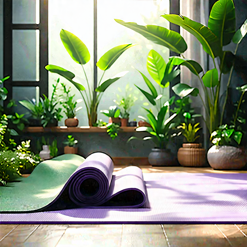 Lifestyle Hdr Photography: Wellness Scene With Yoga Mat And Plants With Image, There