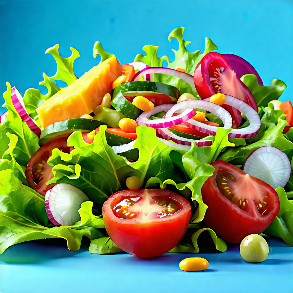 Lifestyle Octane Render: Fresh Salad Prepared With Vibrant Colors With Large Salad