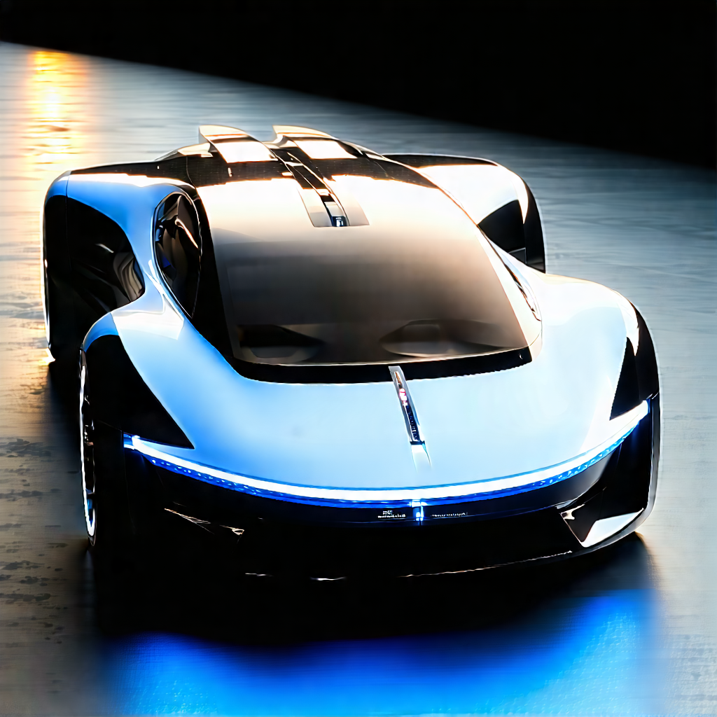 Tech Product Photography: Innovative Electric Vehicle (design:1.21) With Sleek, Futuristic-looking