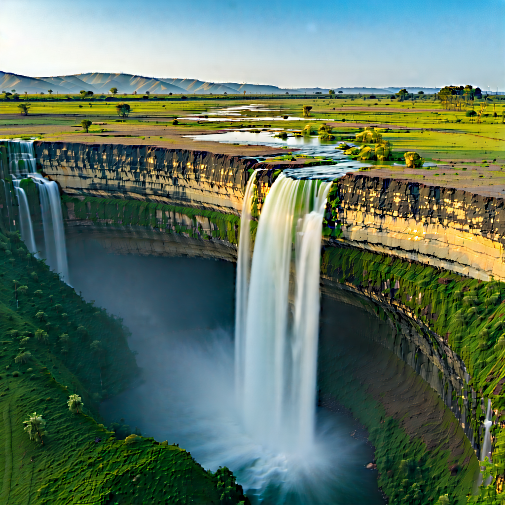Nature Drone Photography: Waterfall in dry season
