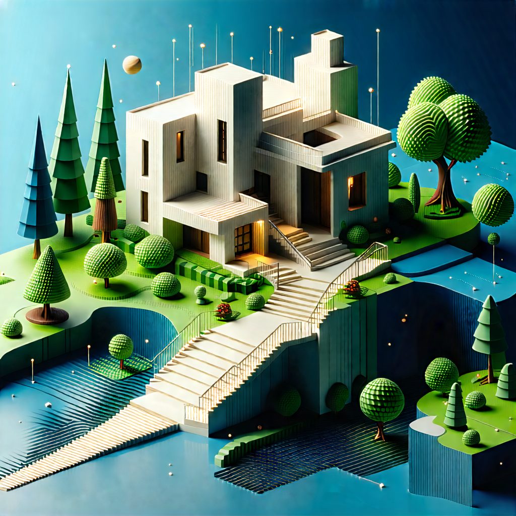 Tech Isometric Design: Digital Transformation Visualization With Model House,