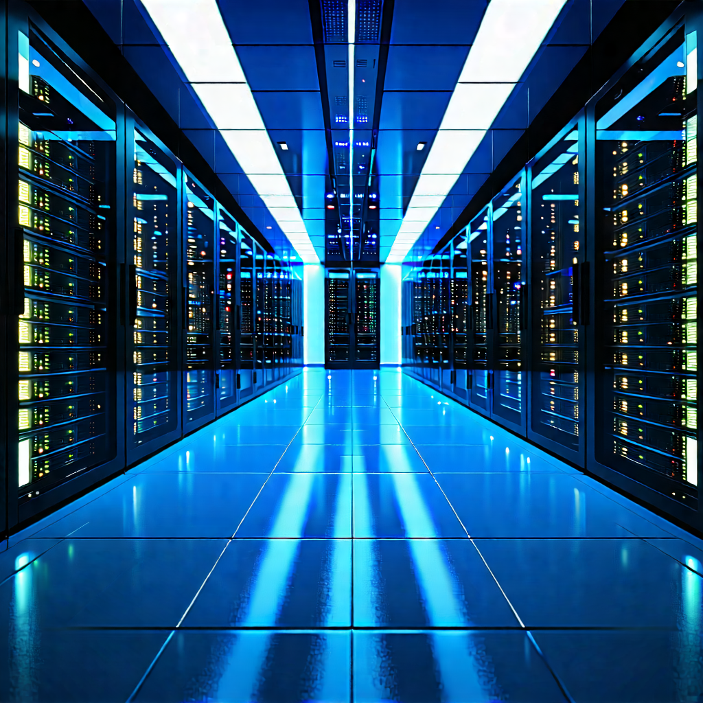 Tech Hdr Photography: (futuristic:1.19) Server Room With Image, There