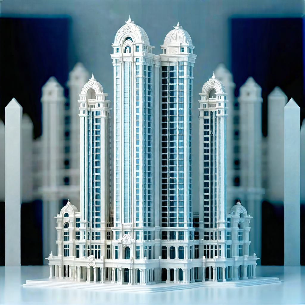 Urban Graphic Design: Skyscraper With Artistic Facade With Large White