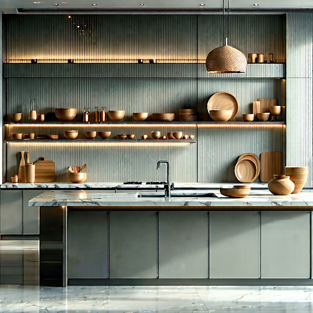 Lifestyle Cinema 4d: Modern Kitchen With Comfortable Textiles With Large Kitchen
