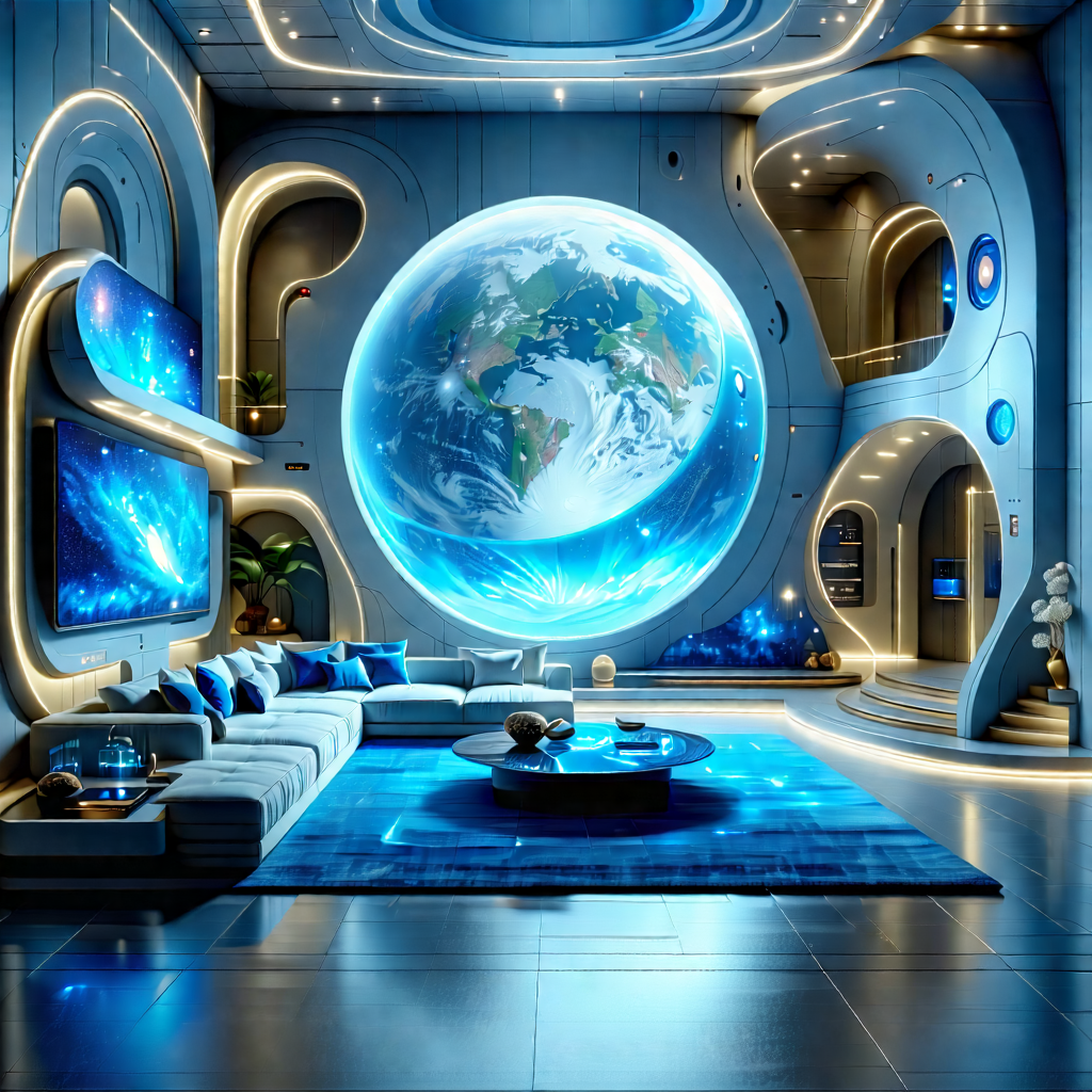 Tech Digital Art: (futuristic:1.27) Smart Home With Image, There