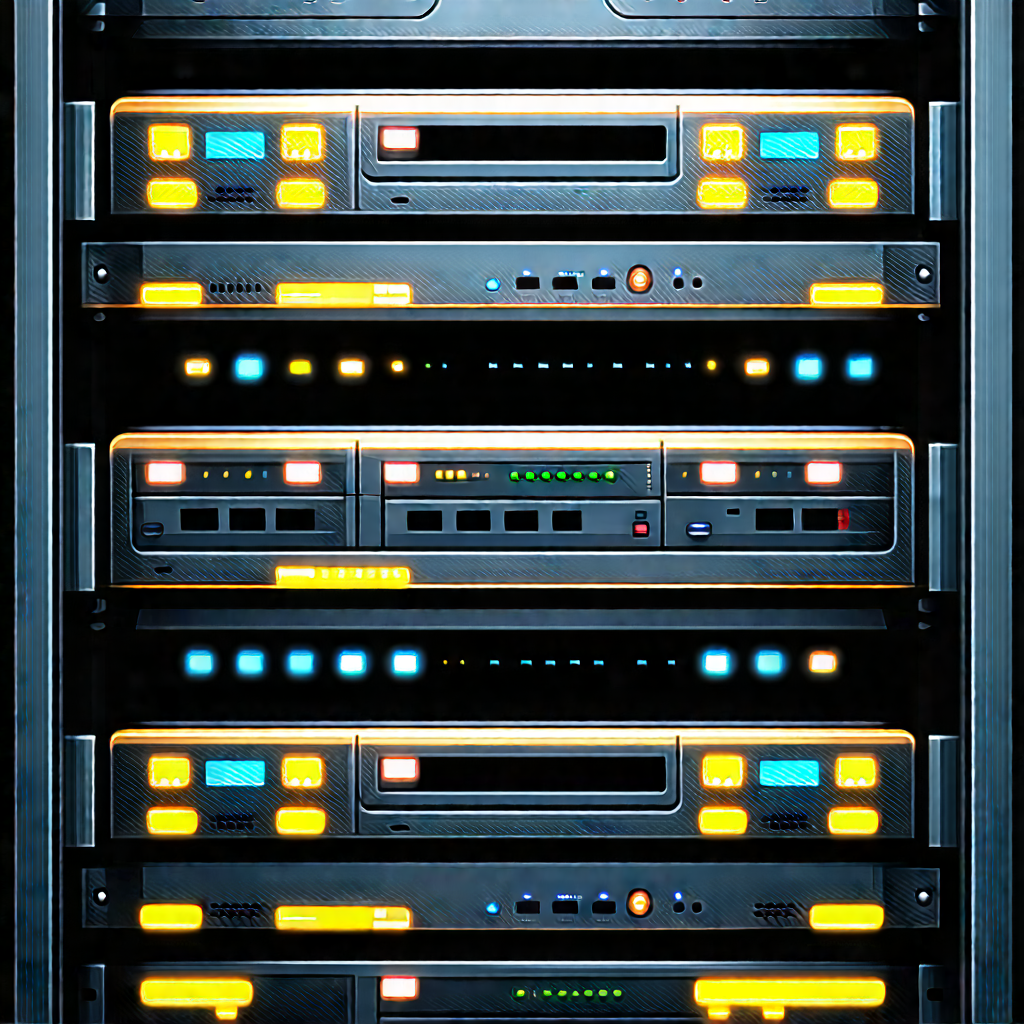 Server rack with data streams