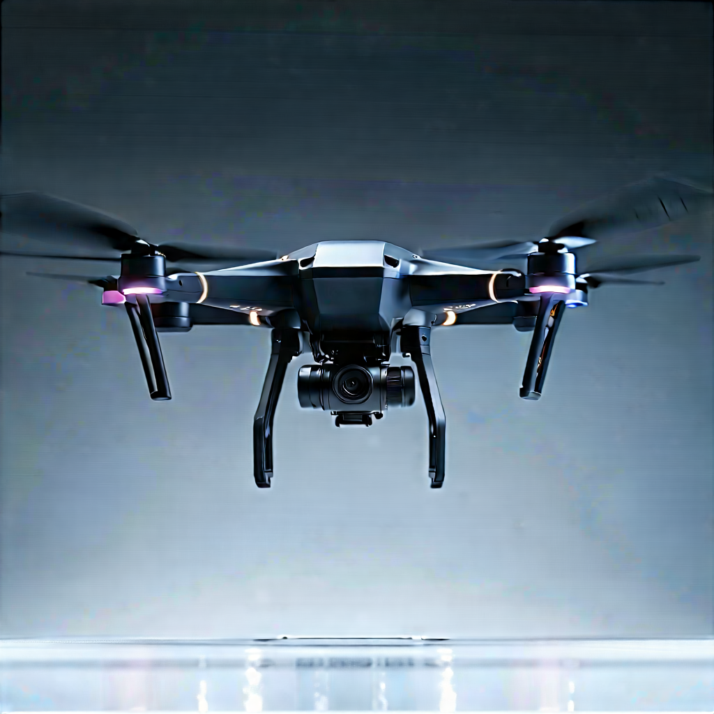 Drone With Digital Artwork With Black Drone