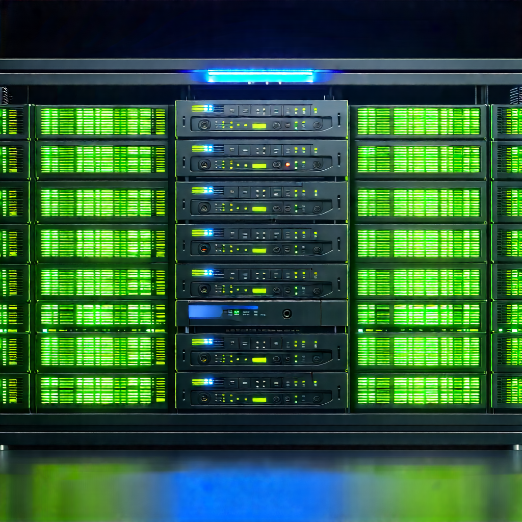 Server rack with data streams