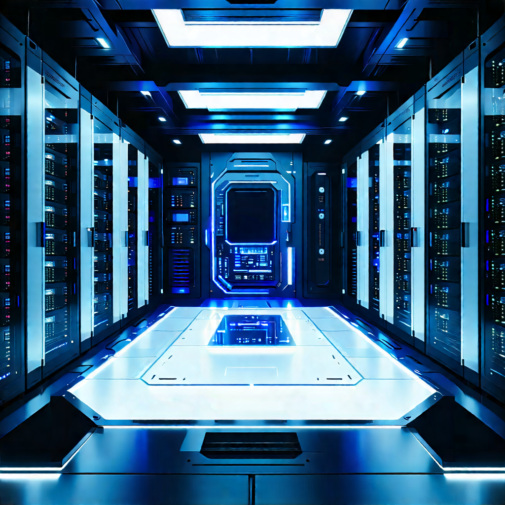 (futuristic:1.31) Server Room With Image, There