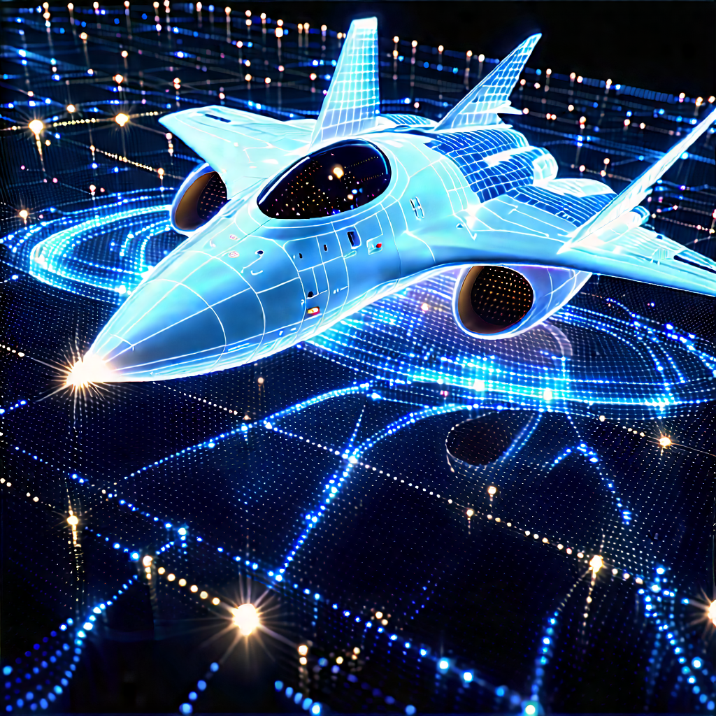 Aerospace Technology In Field Deployment With Futuristic Blue