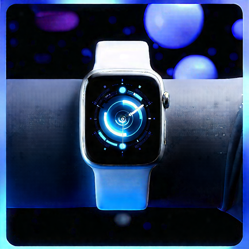 Smart Watch With Data Visualization With White Apple