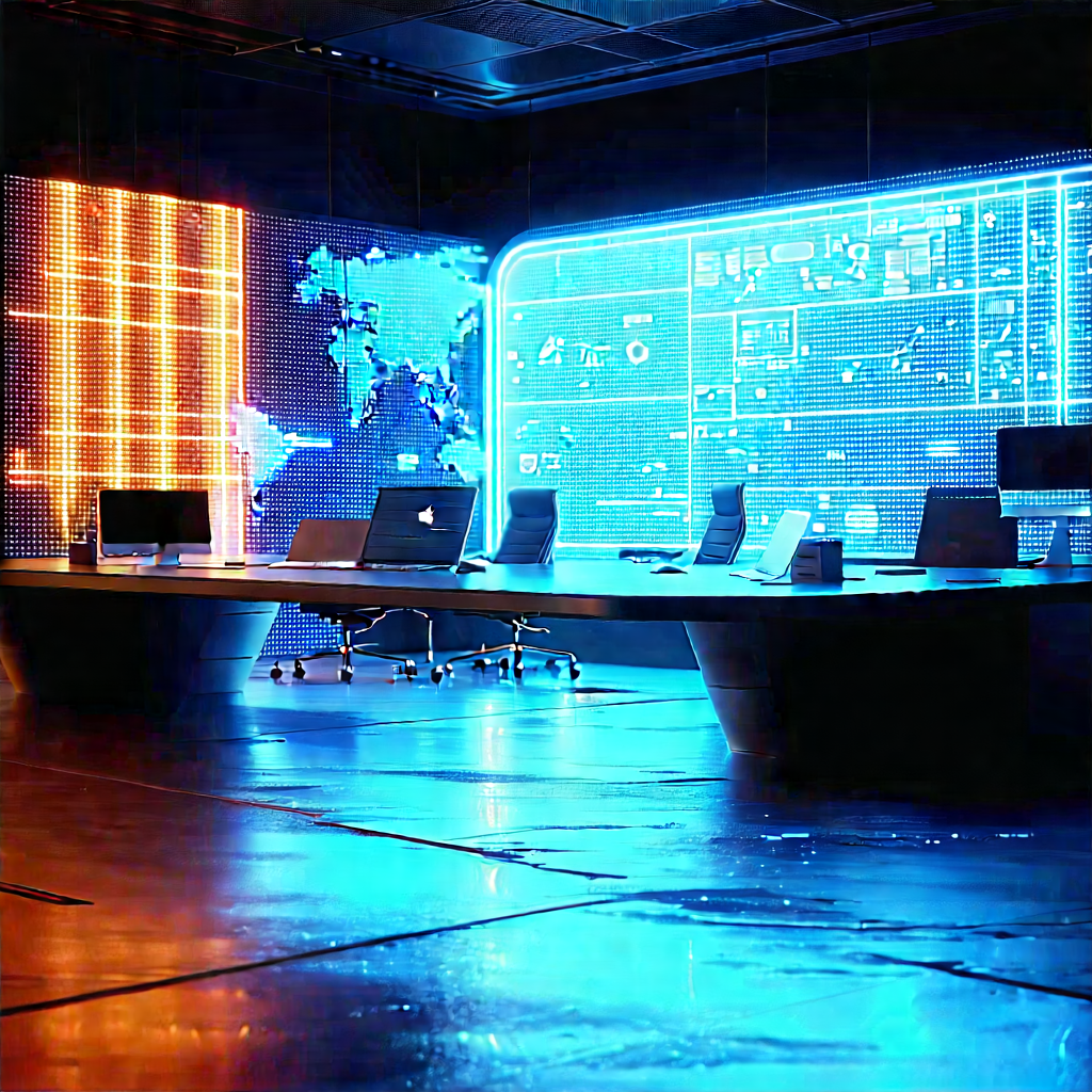 Futuristic Tech Startup Office With Large Room