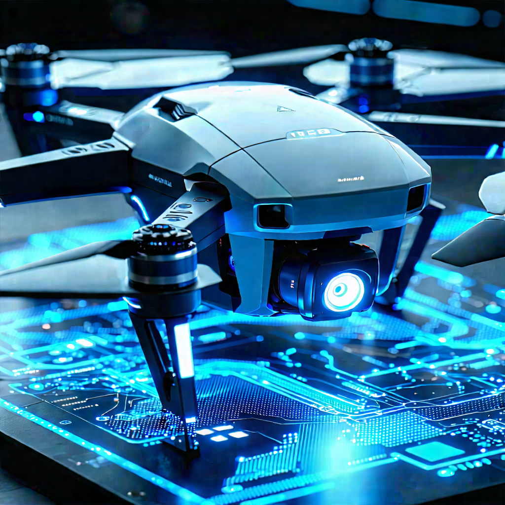 Drone With Data Visualization With Drone Sitting