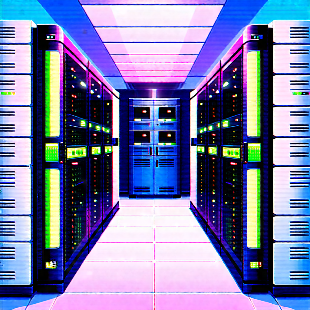 (futuristic:1.22) server room