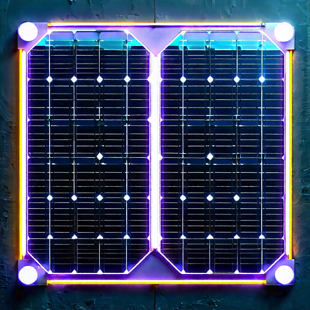 Solar panel with neon accents