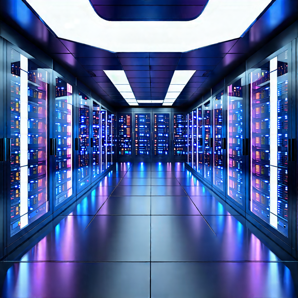 Futuristic Server Room With Image, There