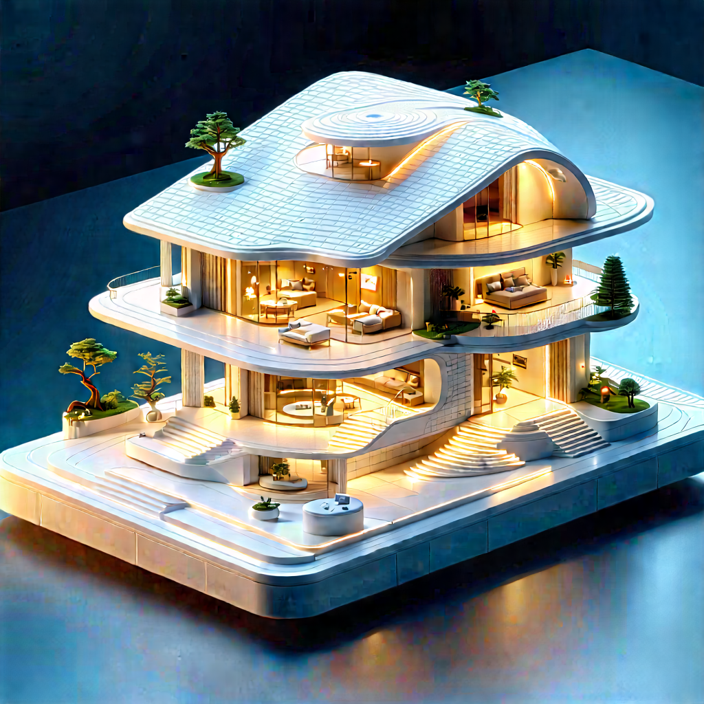 (futuristic:1.37) smart home