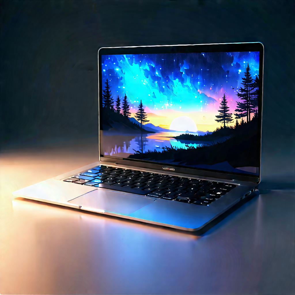 Laptop With (digital:1.27) Artwork With Laptop Computer