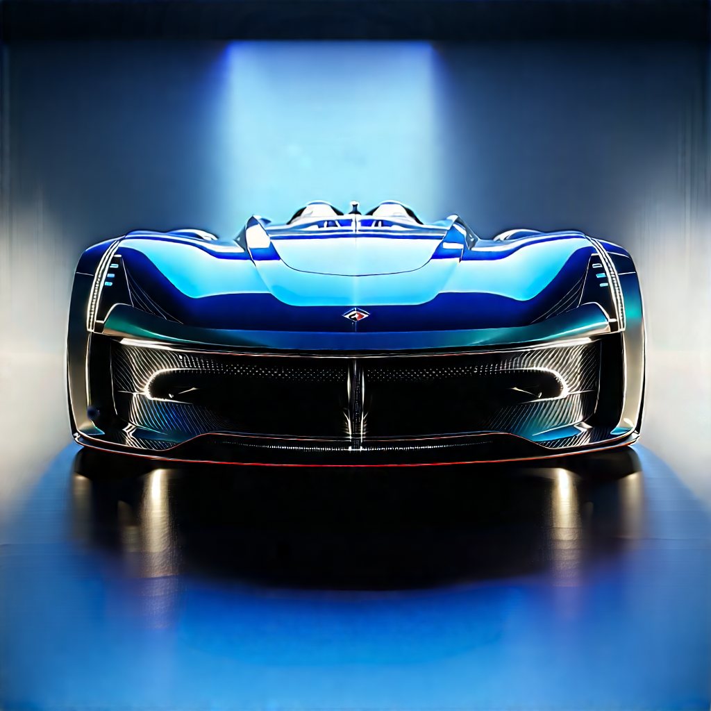 Automotive Technology In Design Studio With Blue Sports
