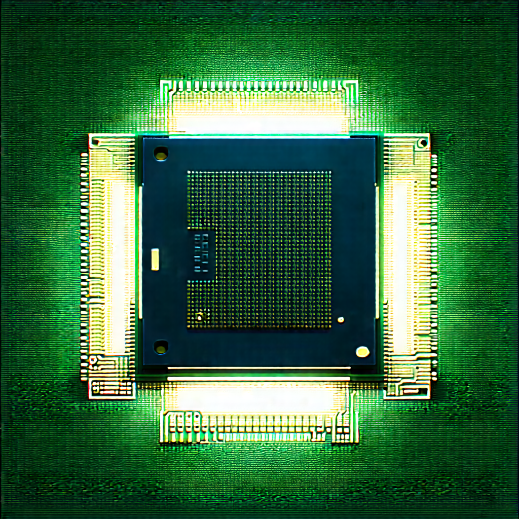 Close-up Of Microprocessor With Close-up Computer