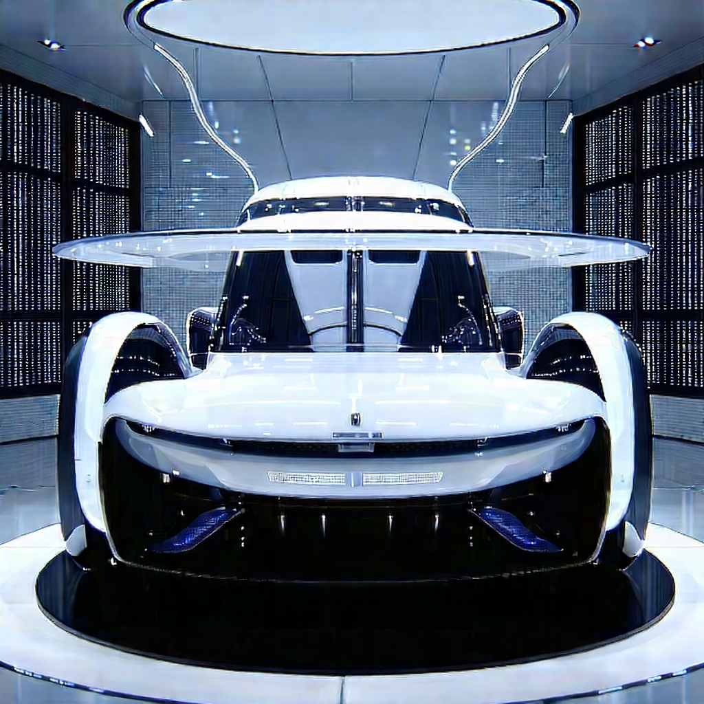 Automotive Technology In Research Center With White Display