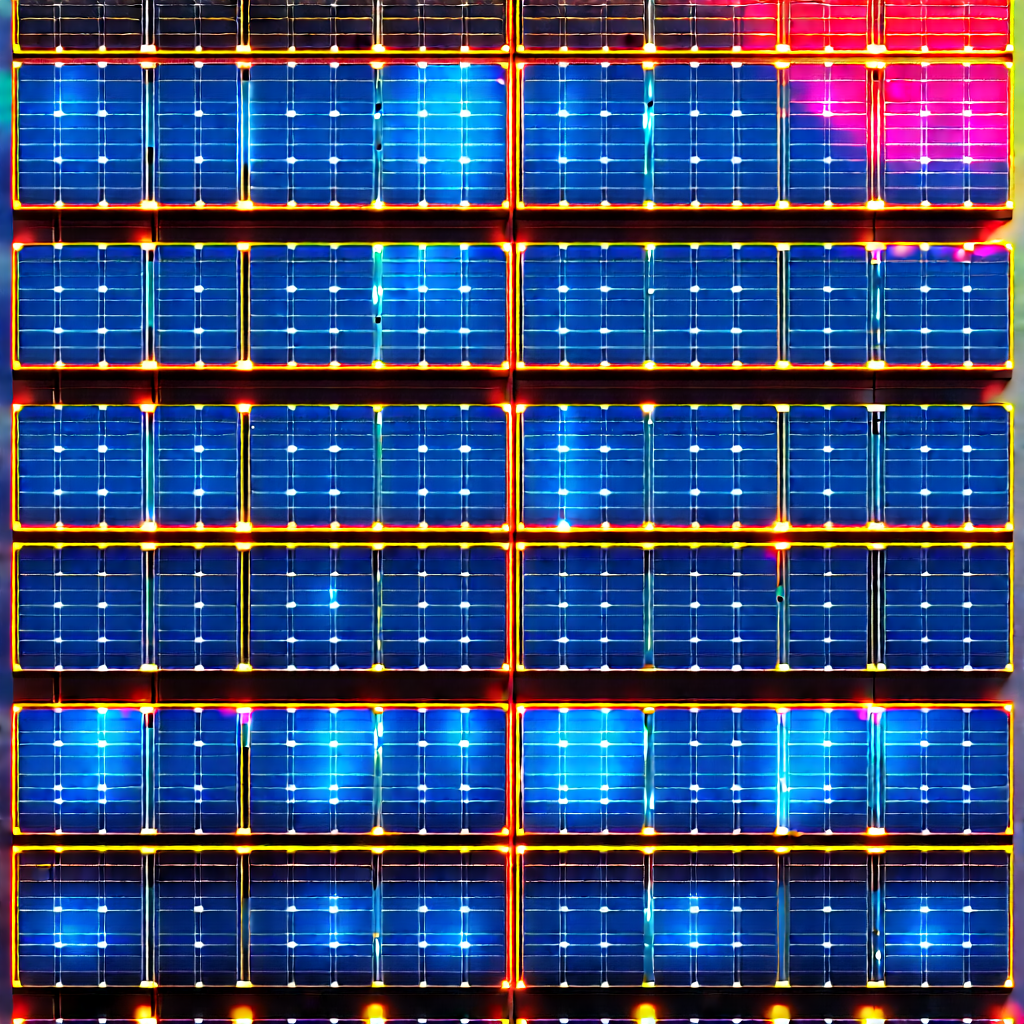 Solar panel with neon accents
