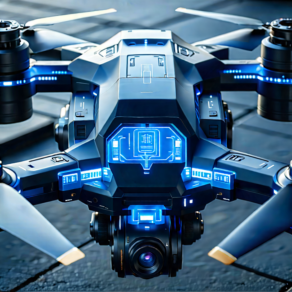 Drone With User Interface With Black Blue