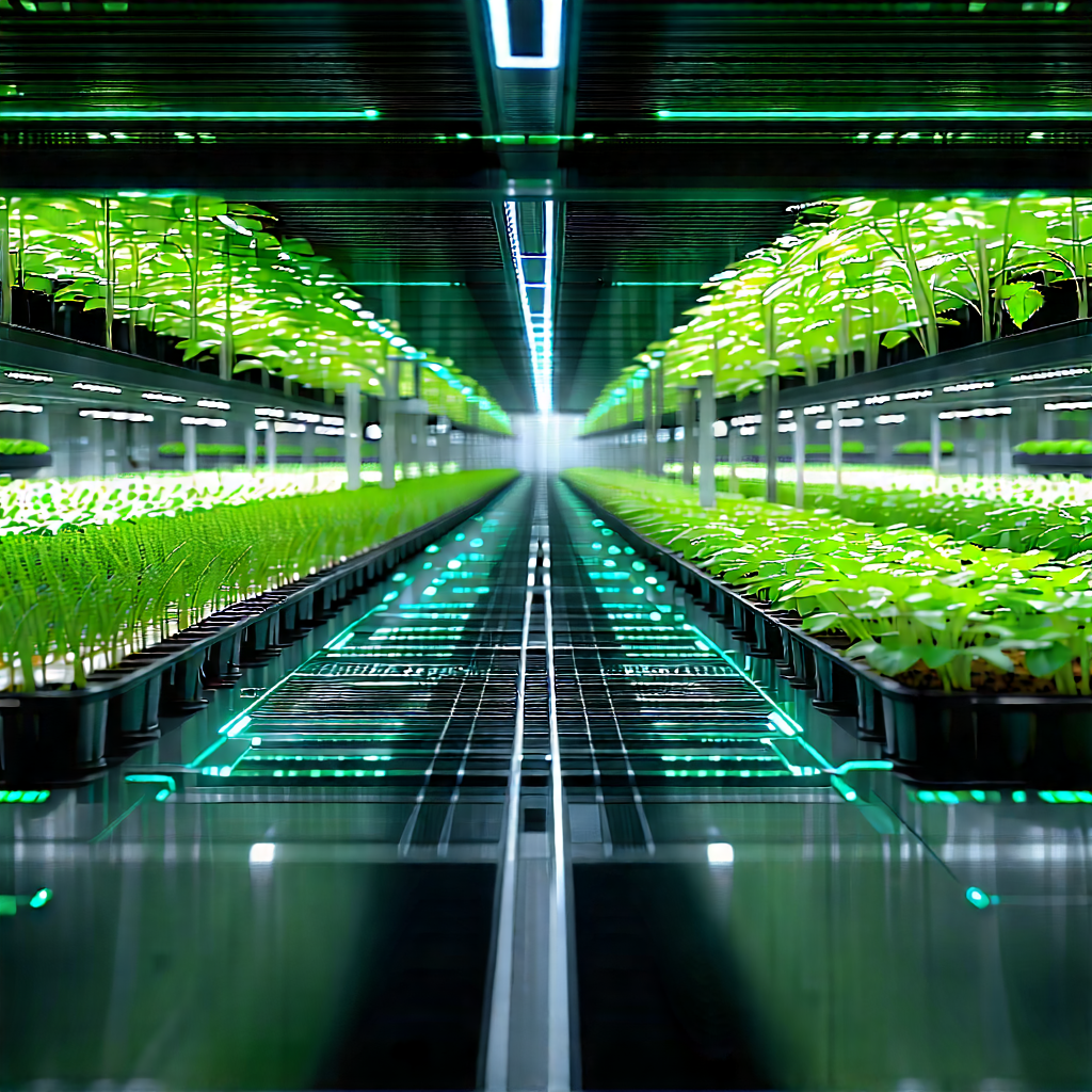 Agricultural technology in manufacturing facility