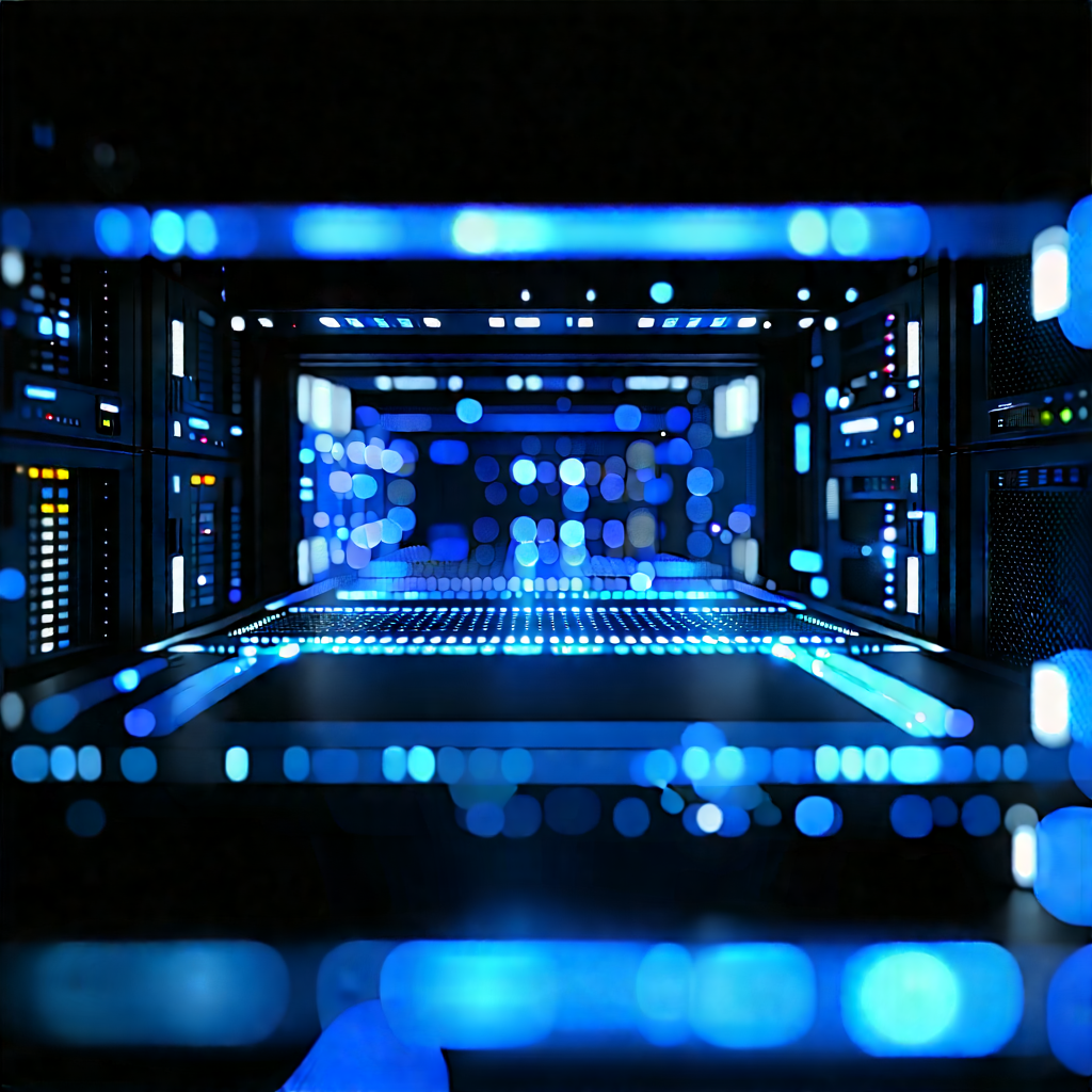 Server rack with data streams