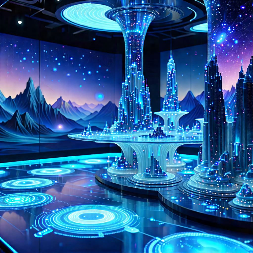 Futuristic Innovation Hub With Futuristic Cityscape