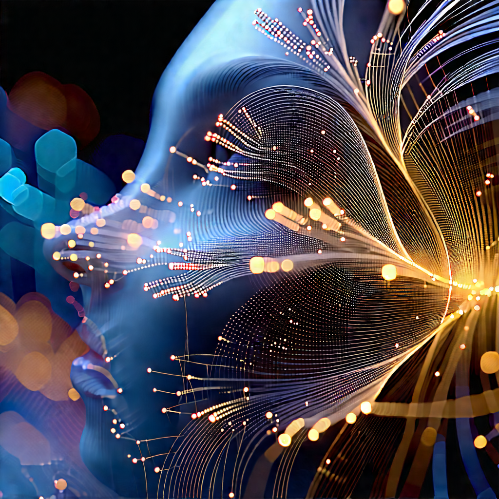 Close-up of fiber optic cables