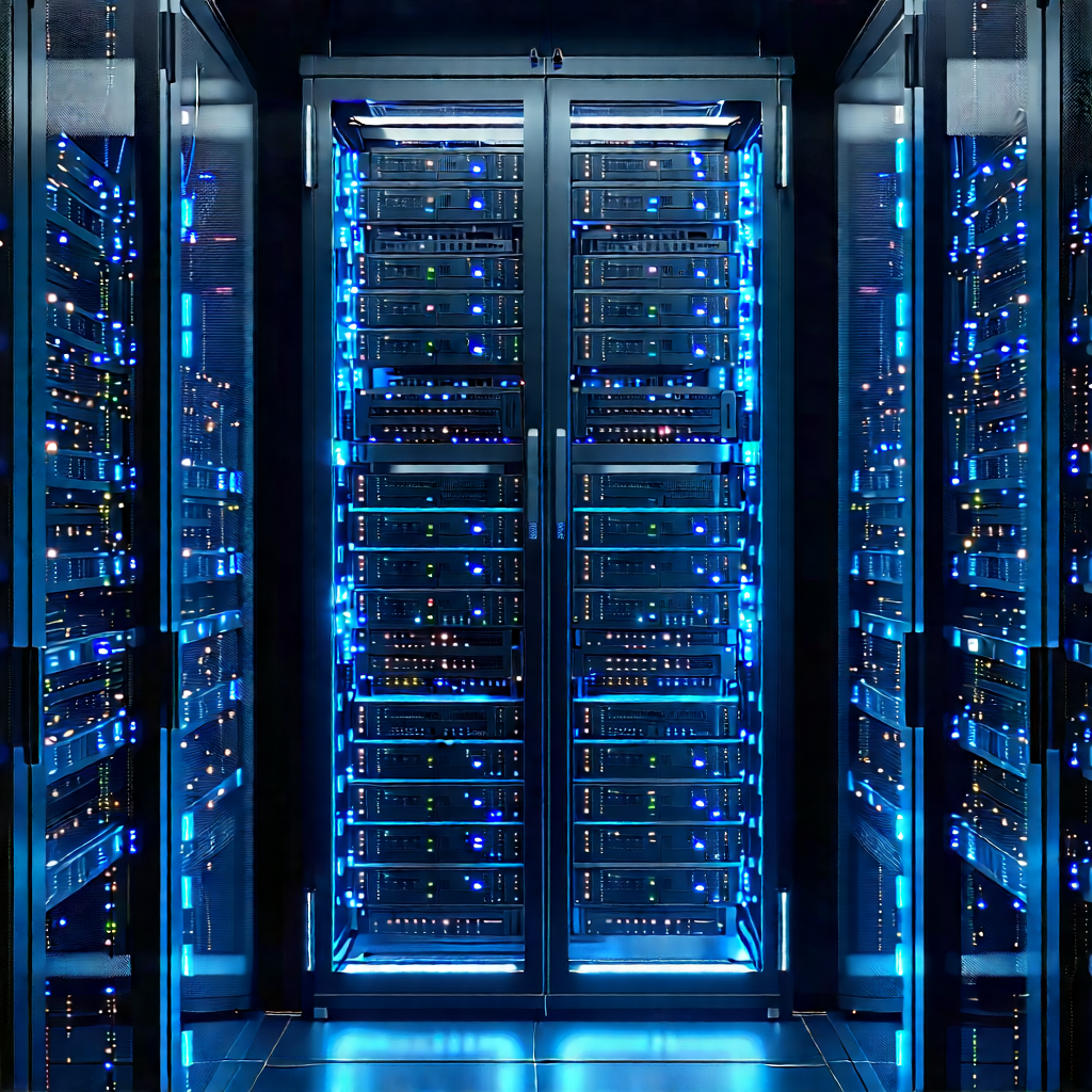 Server rack with digital particles