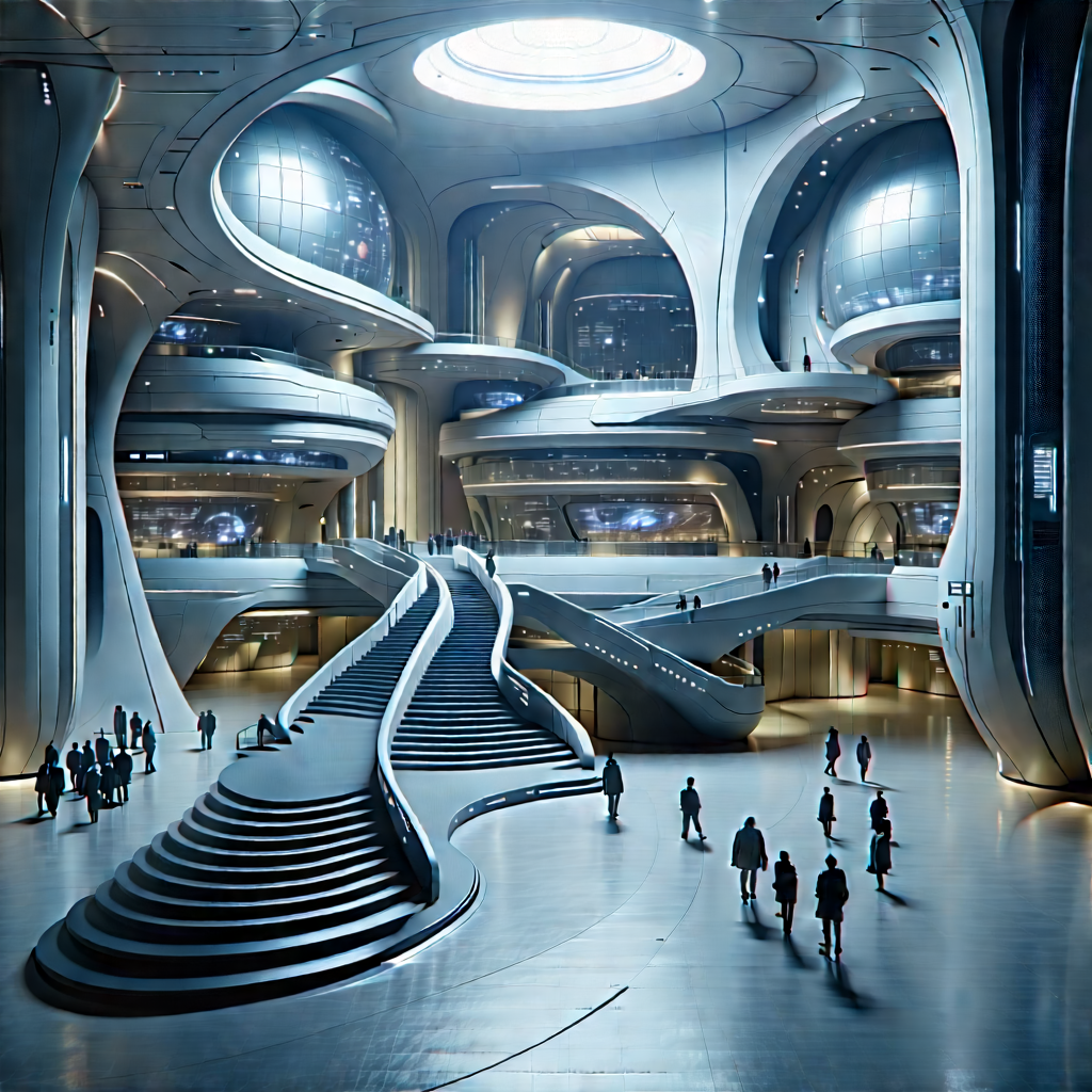 Futuristic innovation hub