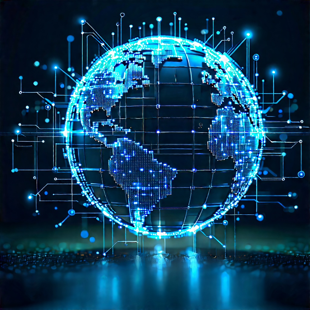 Blockchain Network Visualization With Blue White