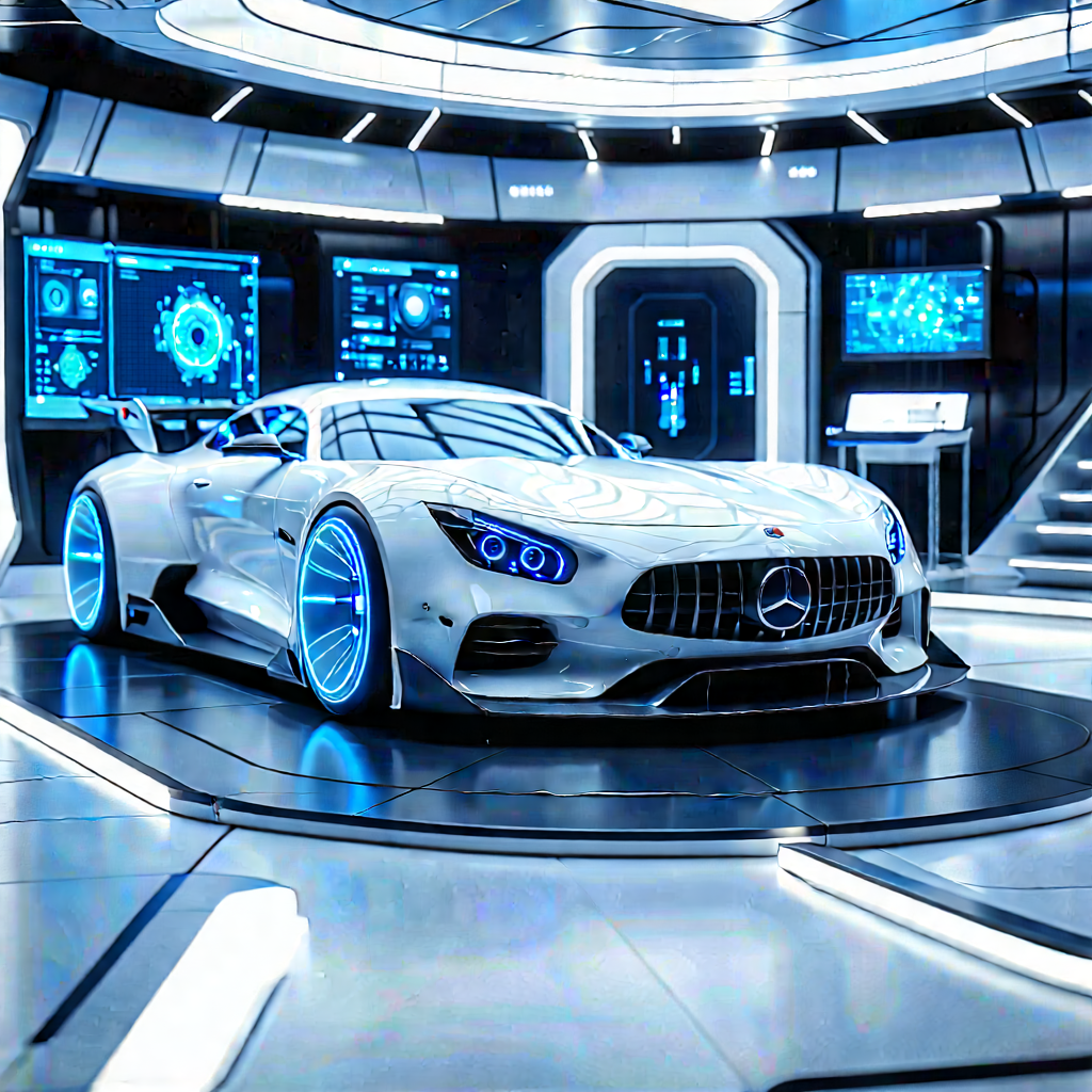 Automotive Technology In Modern Laboratory With White Sports