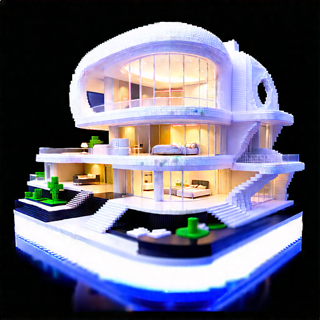 Futuristic Smart Home With White