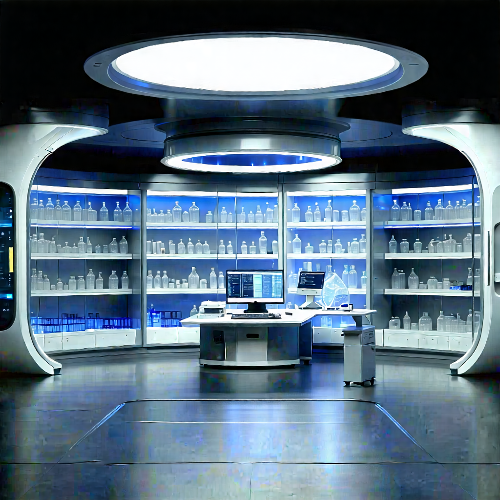 Futuristic Research Laboratory With Image