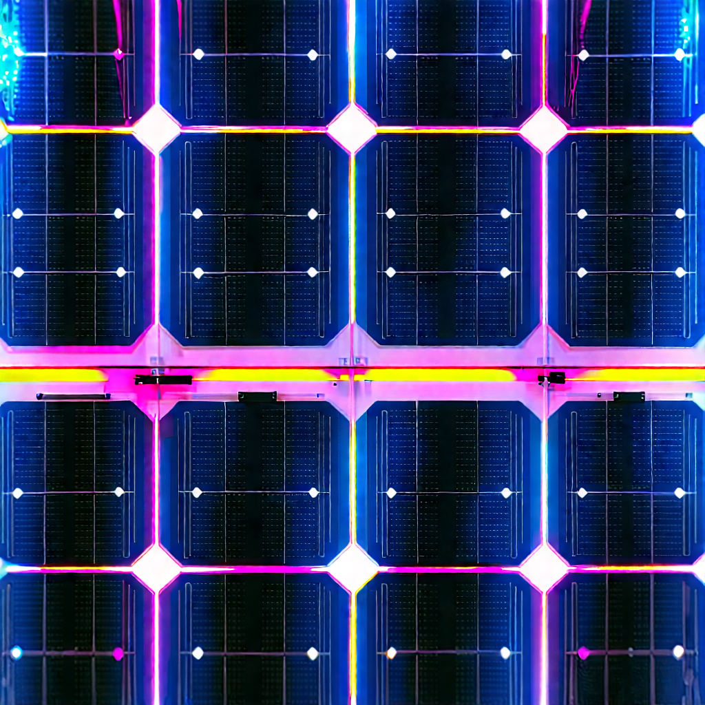Solar panel with neon accents
