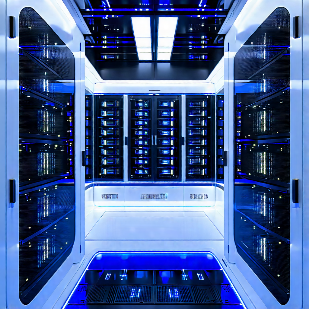 (futuristic:1.33) server room